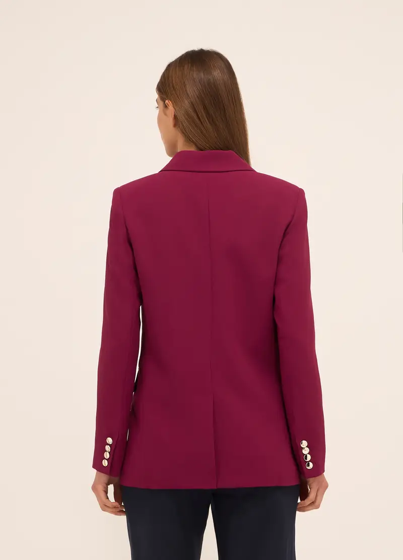 Blazer Con Collo Reverse Donna, Rosso fragola miniatura 2