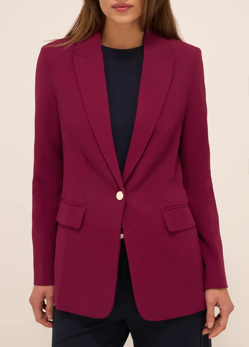 Blazer Con Collo Reverse Donna, Rosso fragola miniatura 3