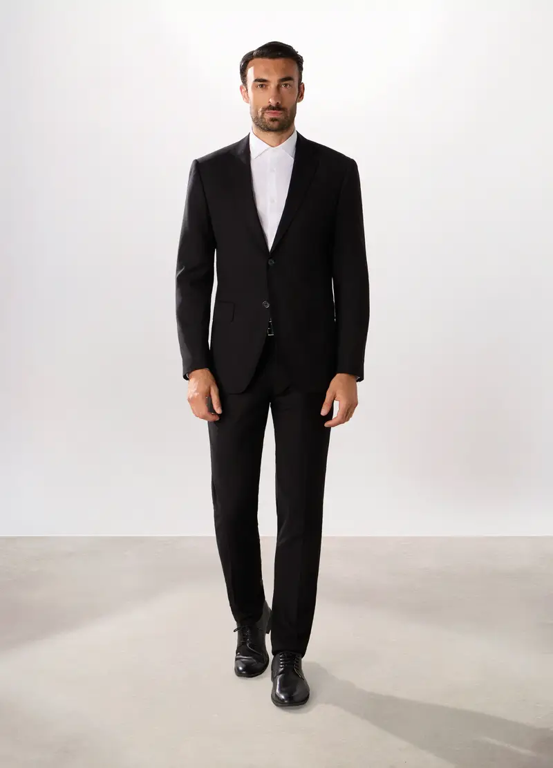 Blazer In Twill Stretch Uomo, Nero
