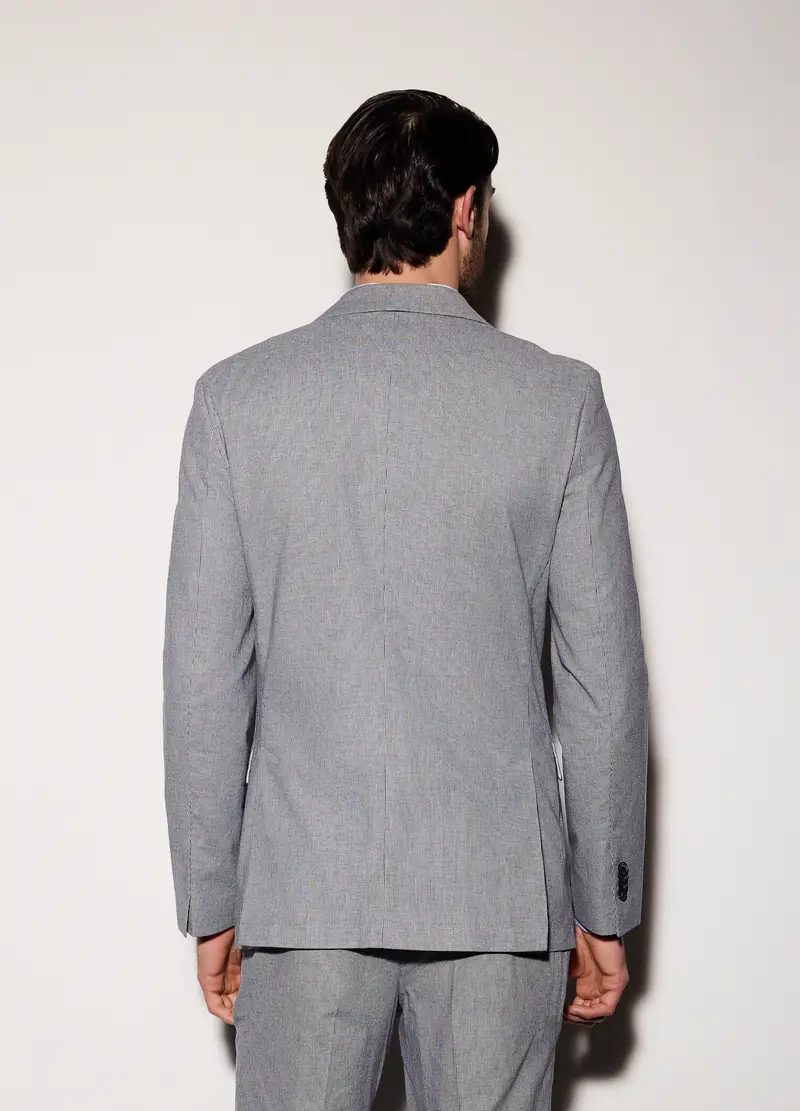 Blazer Regular Fit In Cotone Stretch Uomo, Grigio melange miniatura 2