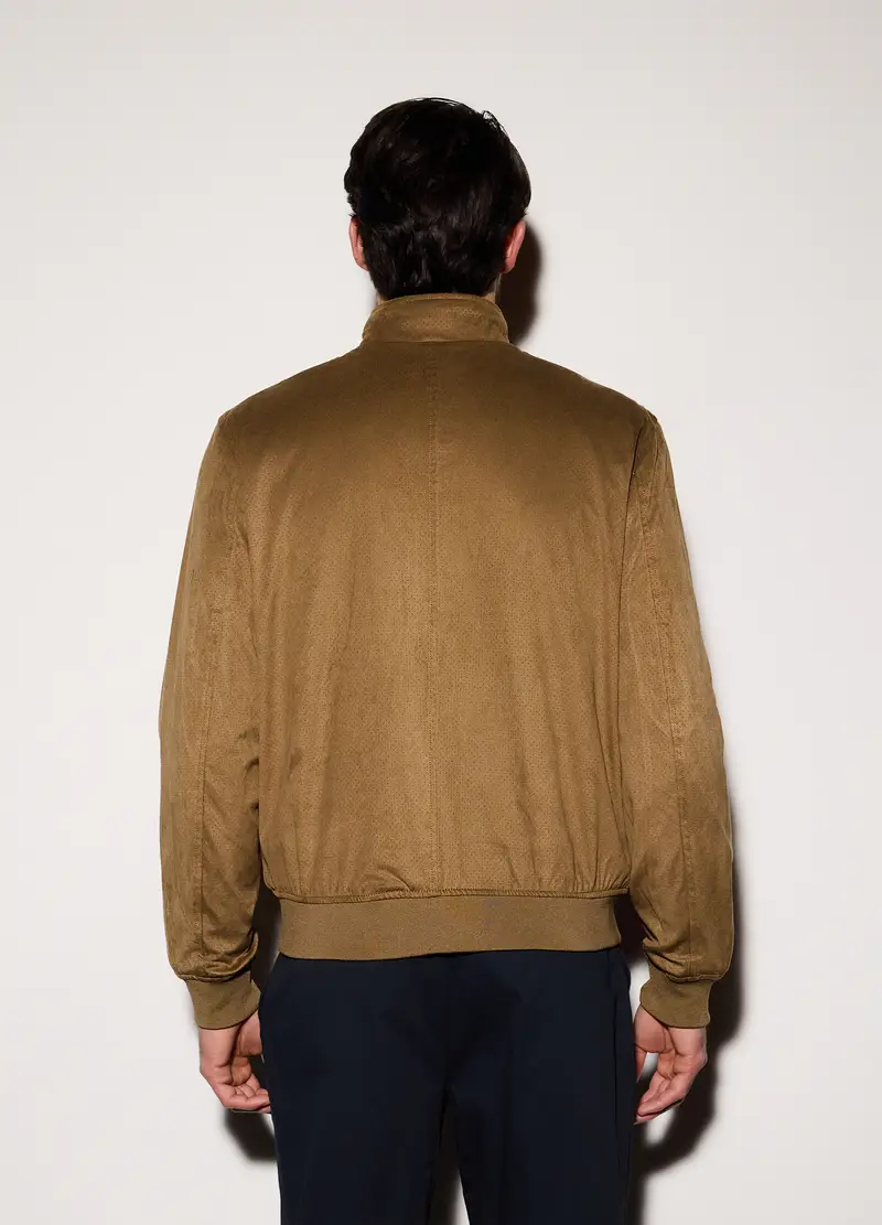 Blouson In Ecopelle Scamosciata Uomo, Marrone antilope miniatura 2