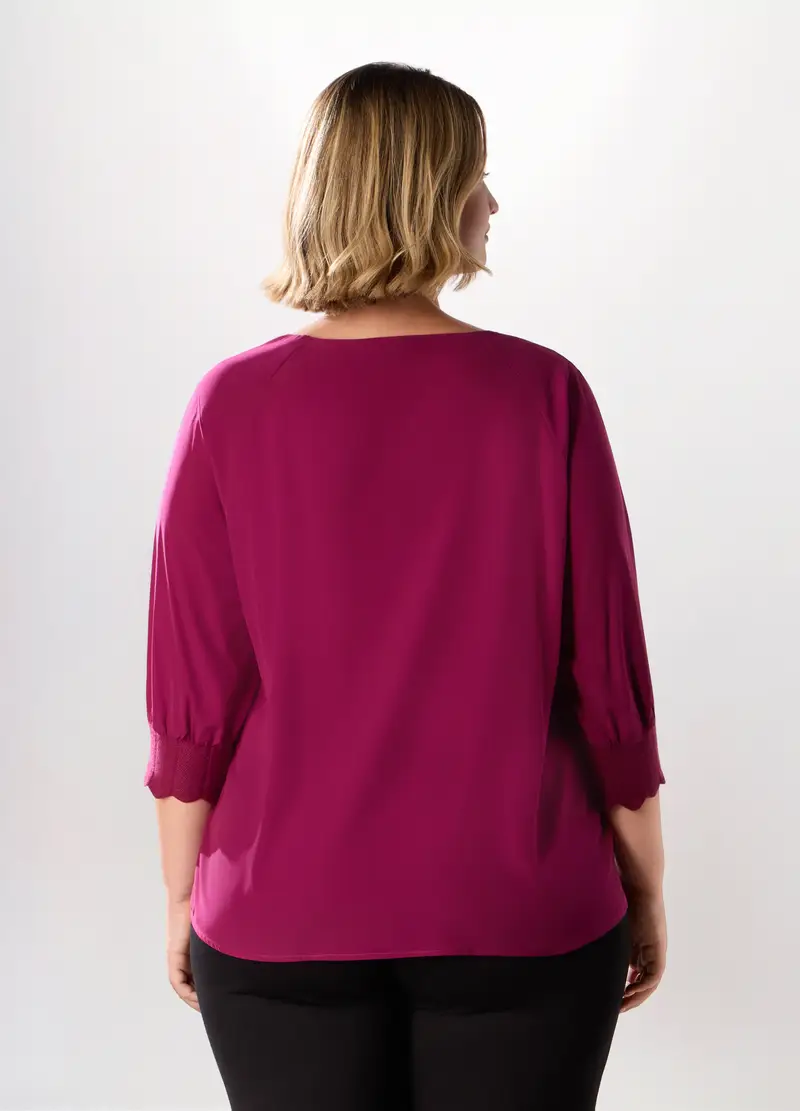 Blusa Con Maniche A 3/4 Donna Curvy, Rosso ravanello miniatura 2