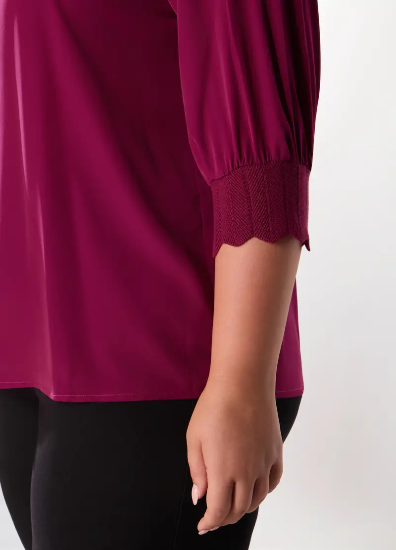 Blusa Con Maniche A 3/4 Donna Curvy, Rosso ravanello miniatura 3