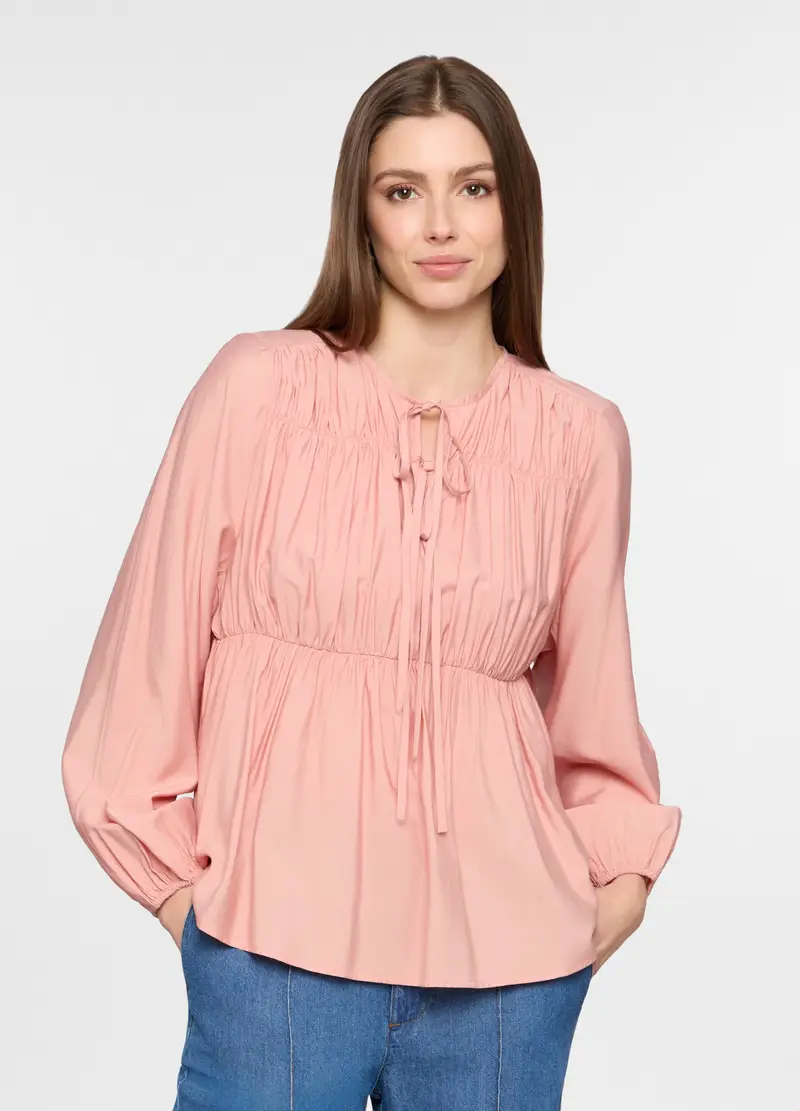 Blusa Con Scollo A Goccia Donna, Rosa pastello