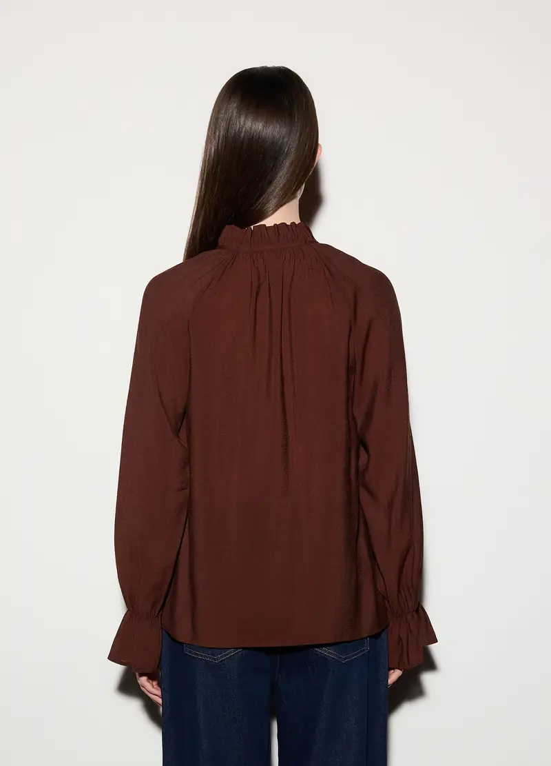 Blusa Con Scollo A Goccia Donna, Unisex, Marrone cioccolato miniatura 3