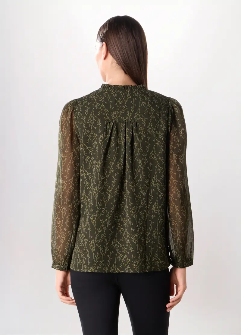 Blusa Con Stampa Donna, Verde foglia miniatura 2