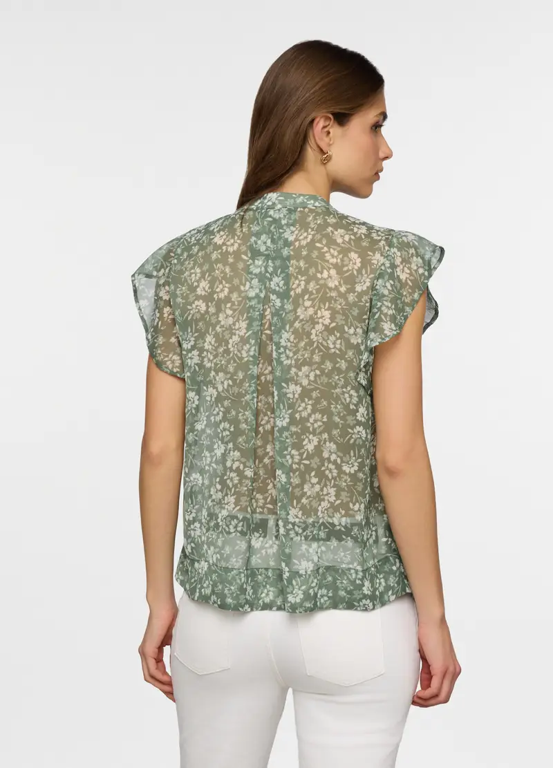 Blusa Floreale Donna, Verde salvia miniatura 2