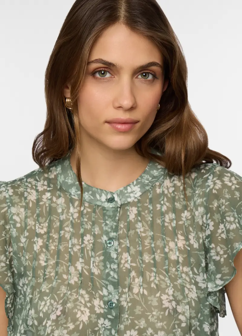 Blusa Floreale Donna, Verde salvia miniatura 3