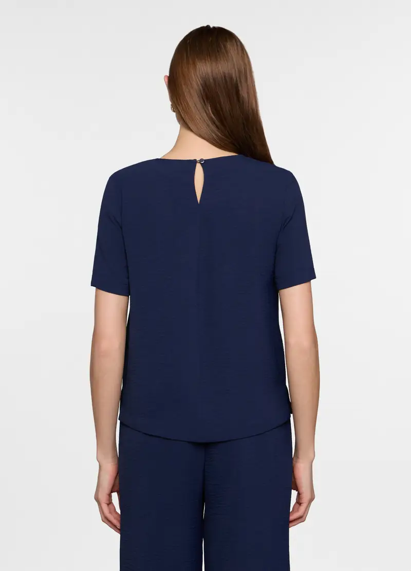 Blusa Girocollo Regular Fit Donna, Blu navy miniatura 2