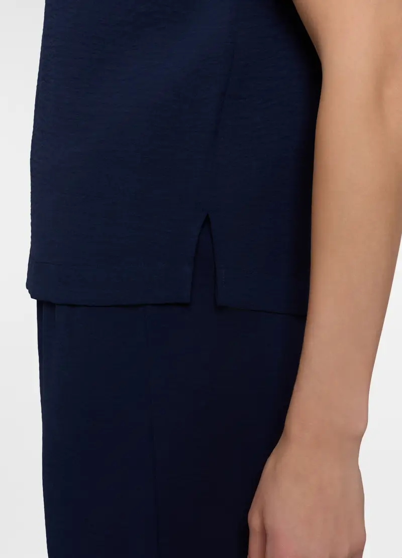 Blusa Girocollo Regular Fit Donna, Blu navy miniatura 3