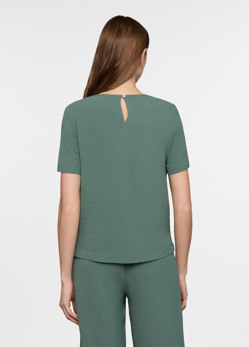 Blusa Girocollo Regular Fit Donna, Verde salvia miniatura 2