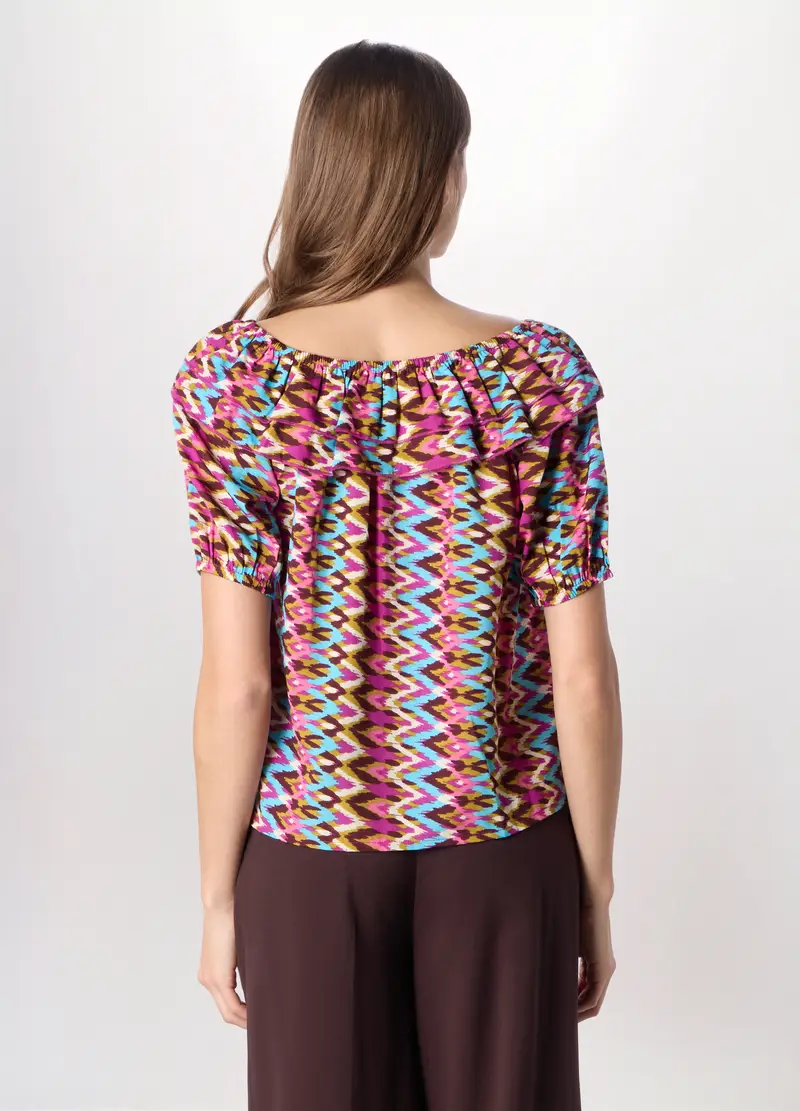 Blusa In American Crêpe Donna, Rosa miniatura 2
