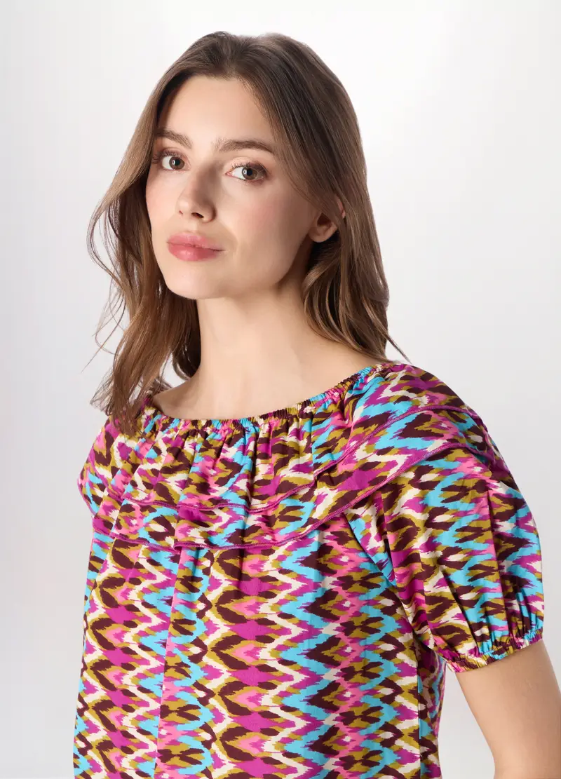 Blusa In American Crêpe Donna, Rosa miniatura 3