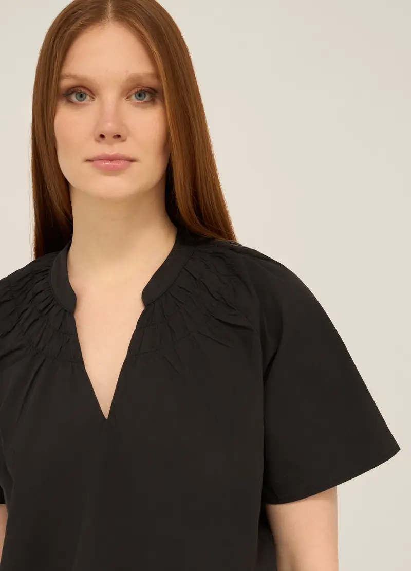 Upim, Blusa In Misto Cotone Donna, Nero, Taglia: XS miniatura 2