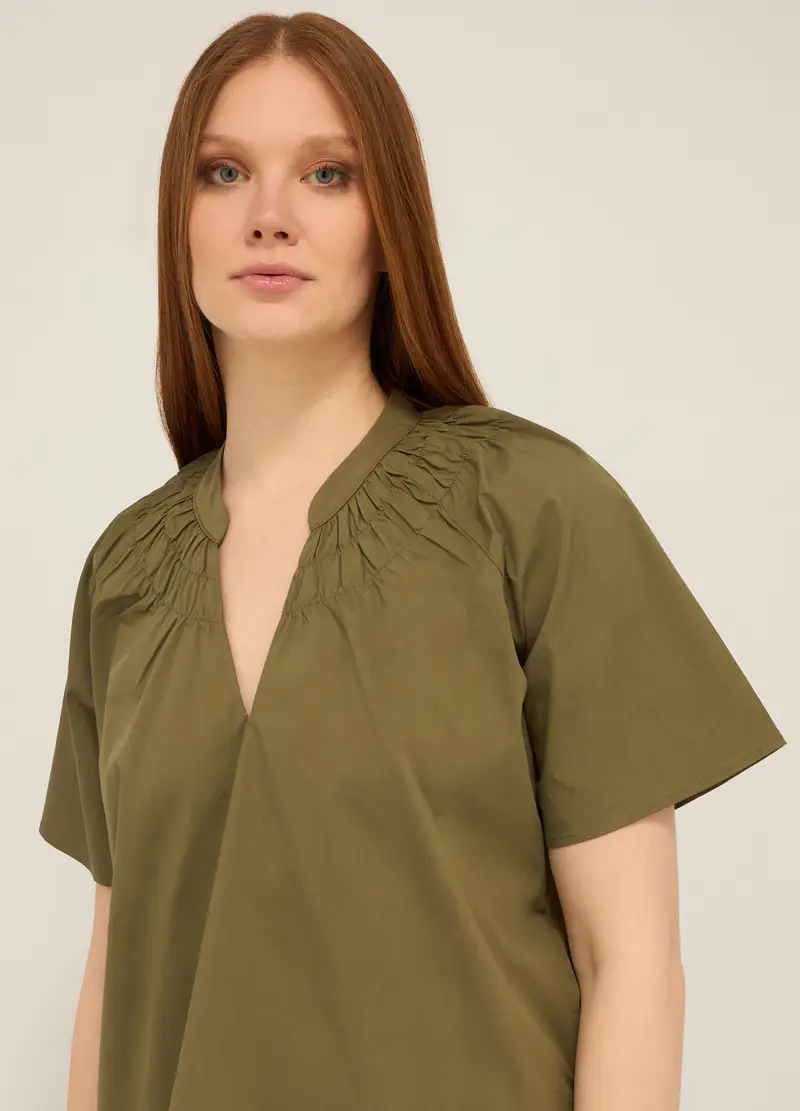 Upim, Blusa In Misto Cotone Donna, Verde oliva, Taglia: XS miniatura 2