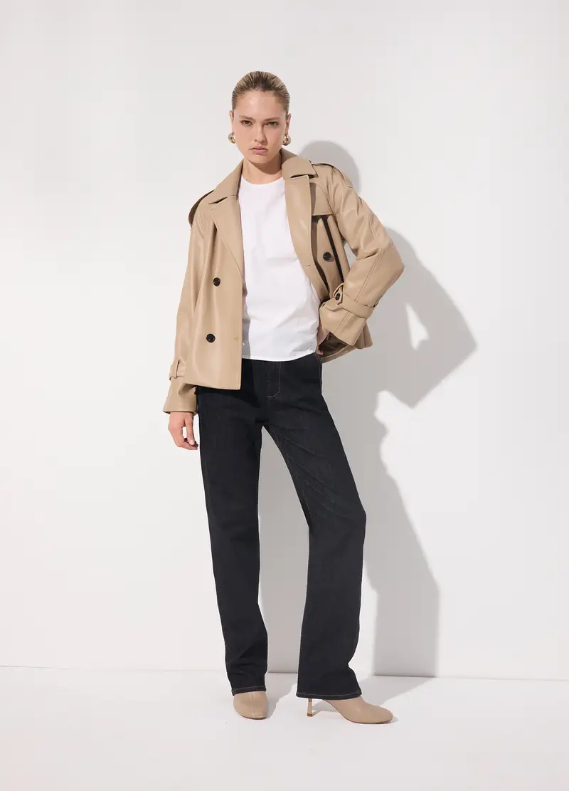 Blusa In Popeline Di Puro Cotone Donna, Unisex, Bianco