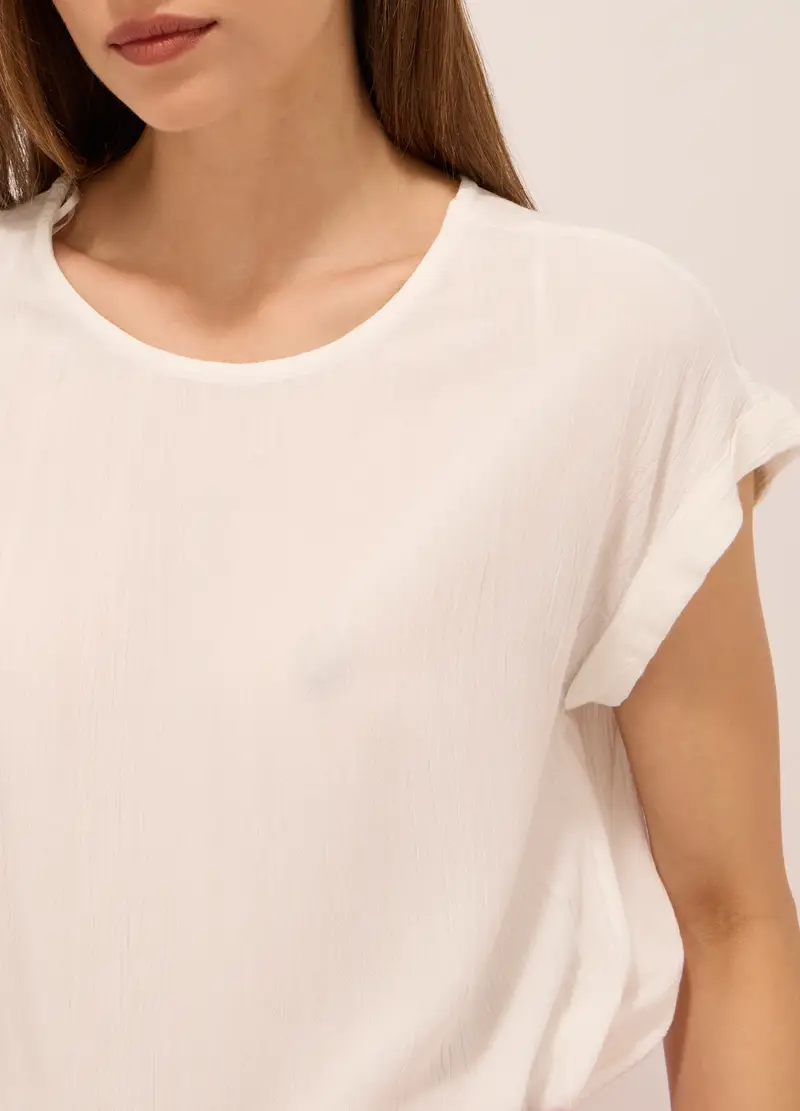 Upim, Blusa In Pura Viscosa Crêpe Donna, Bianco gesso, Taglia: M miniatura 2
