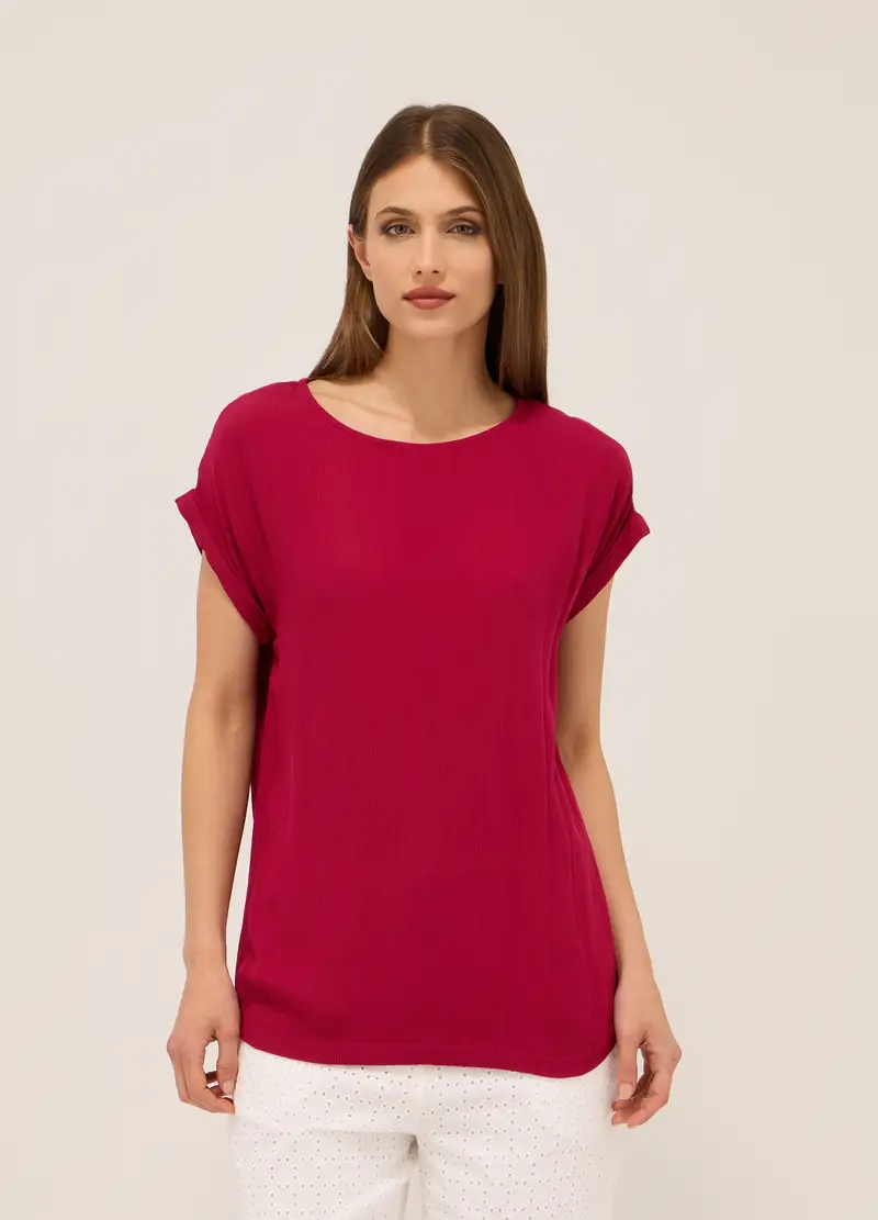 Upim, Blusa In Pura Viscosa Crêpe Donna, Rosso scuro, Taglia: M