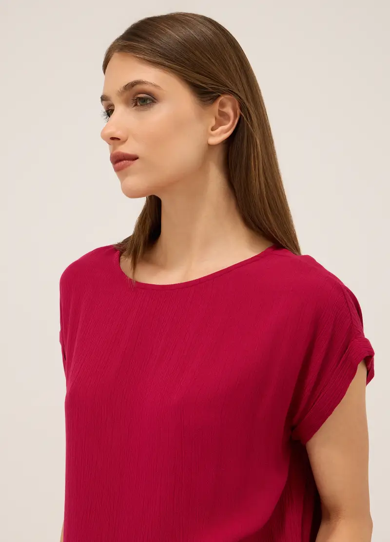Upim, Blusa In Pura Viscosa Crêpe Donna, Rosso scuro, Taglia: S miniatura 2