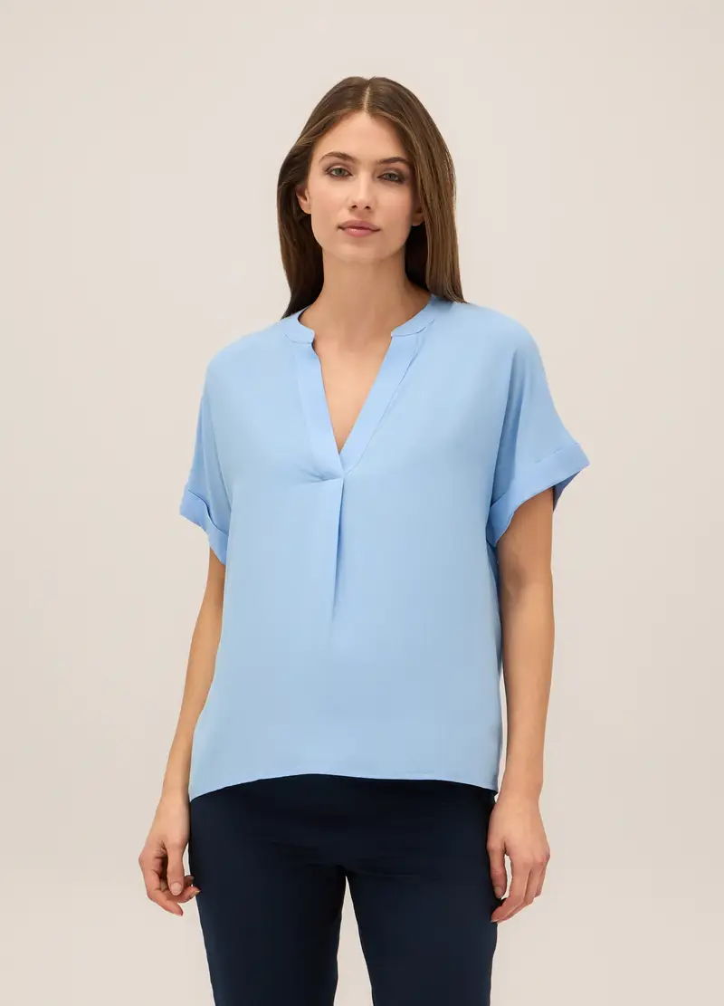 Upim, Blusa In Pura Viscosa Donna, Azzurro chiaro, Taglia: 40