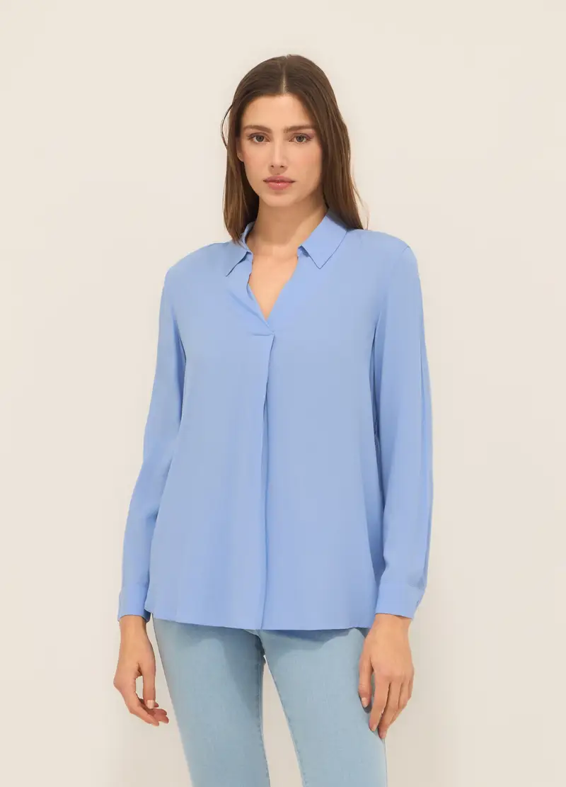 Upim, Blusa In Pura Viscosa Donna, Azzurro chiaro, Taglia: M