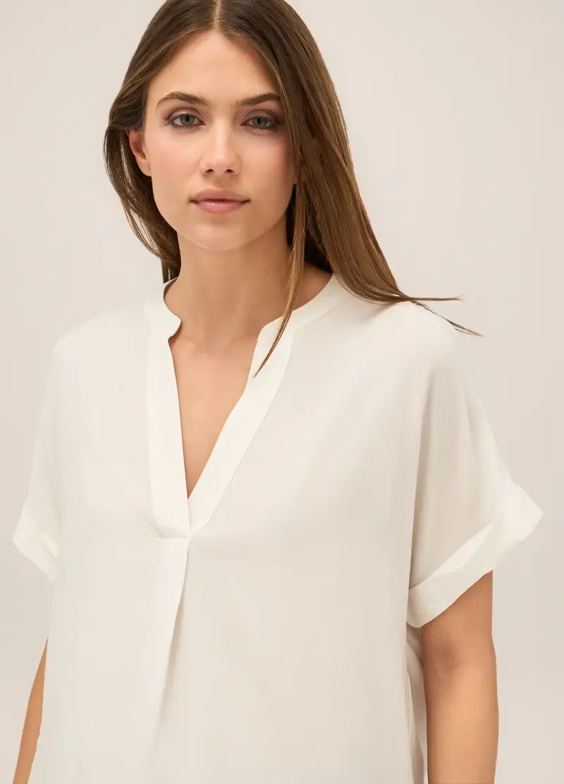 Upim, Blusa In Pura Viscosa Donna, Bianco gesso, Taglia: 40 miniatura 2