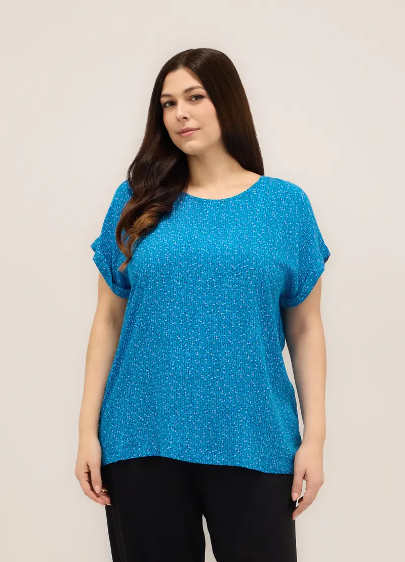 Upim, Blusa In Pura Viscosa Donna Curvy, Azzurro cielo, Taglia: S
