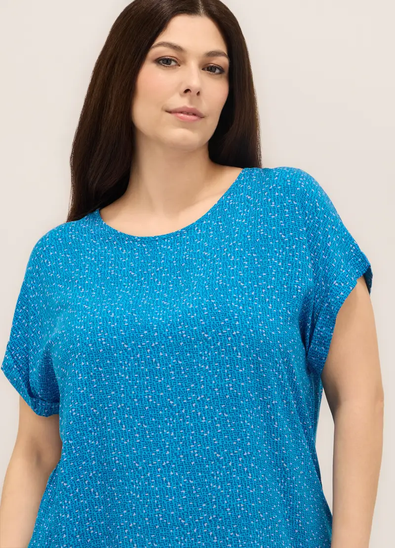 Upim, Blusa In Pura Viscosa Donna Curvy, Azzurro cielo, Taglia: S miniatura 2