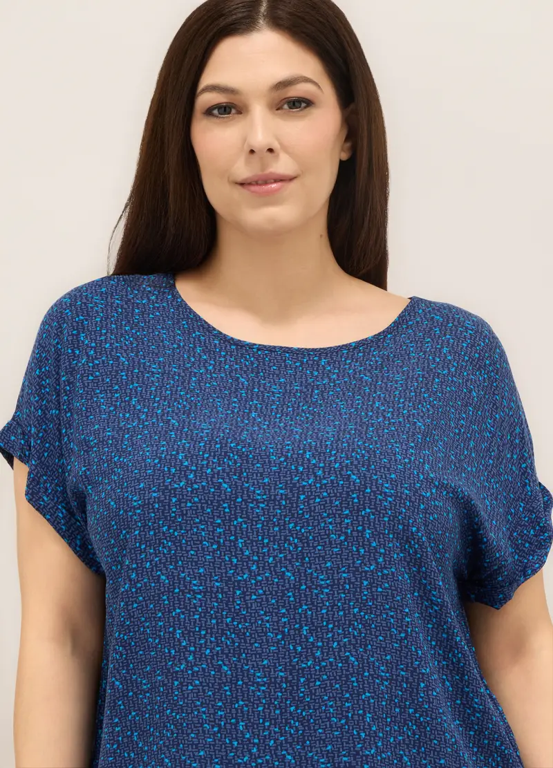 Upim, Blusa In Pura Viscosa Donna Curvy, Blu Bluette, Taglia: S miniatura 2