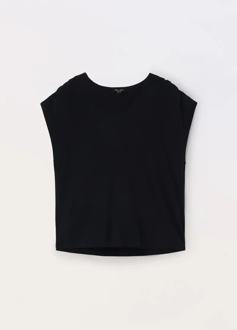 Upim, Blusa In Pura Viscosa Donna Curvy, Nero, Taglia: S