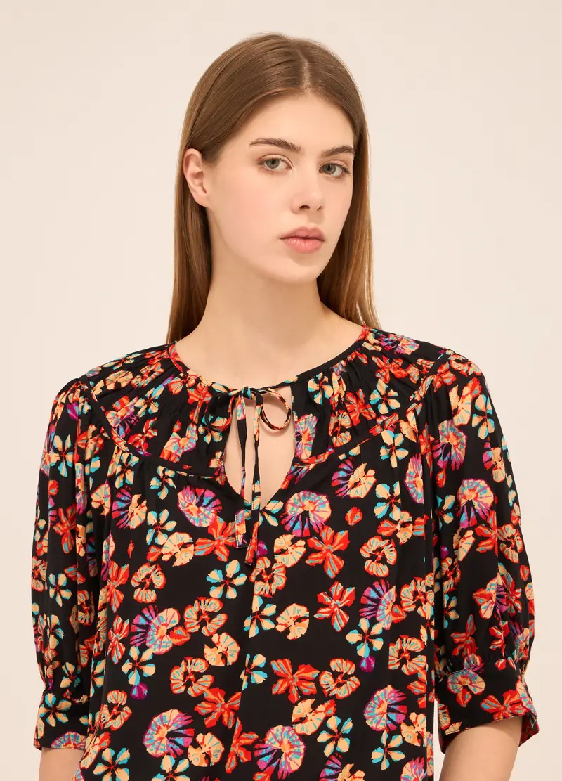 Upim, Blusa In Pura Viscosa Donna, Nero stampa 1, Taglia: XS miniatura 2