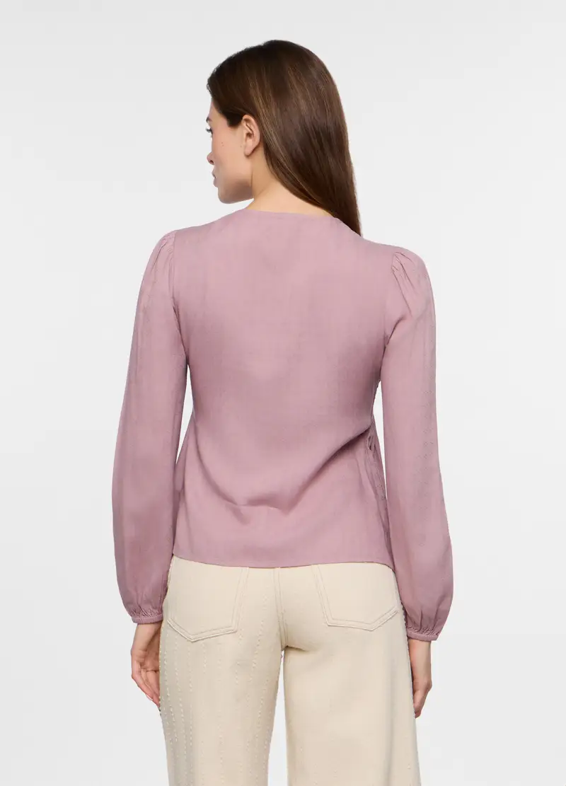Blusa In Pura Viscosa Donna, Rosa pastello miniatura 2