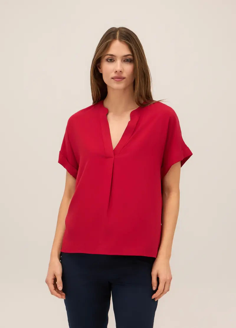 Upim, Blusa In Pura Viscosa Donna, Rosso aragosta, Taglia: 40