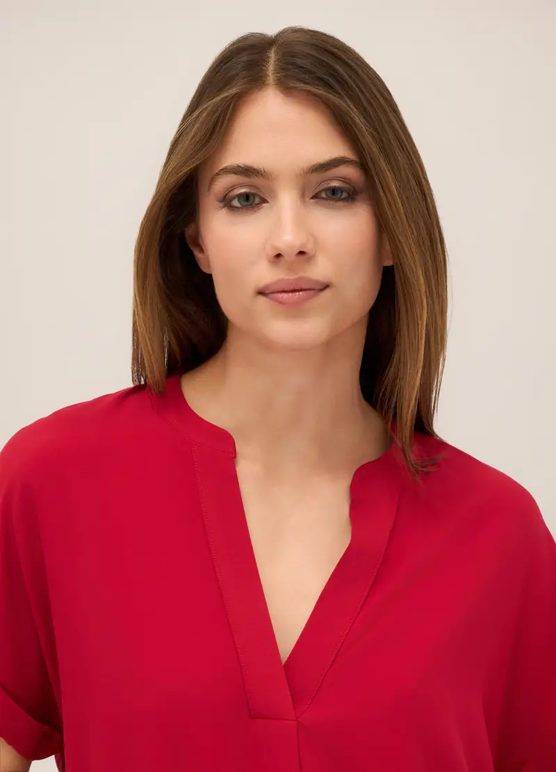 Upim, Blusa In Pura Viscosa Donna, Rosso aragosta, Taglia: 40 miniatura 2