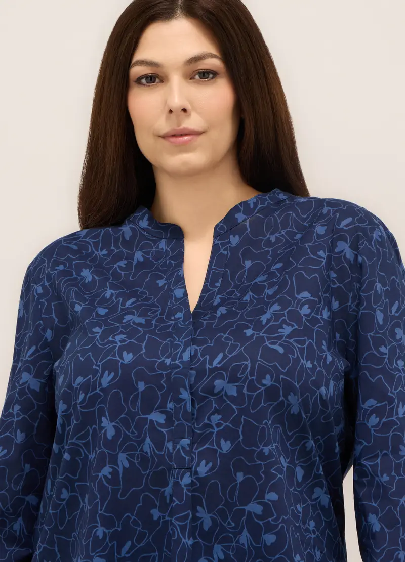 Upim, Blusa In Puro Cotone Donna Curvy, Blu navy, Taglia: 41 miniatura 2