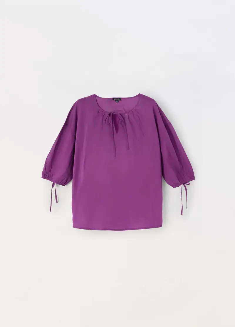 Upim, Blusa In Puro Cotone Donna Curvy, Viola malva, Taglia: S