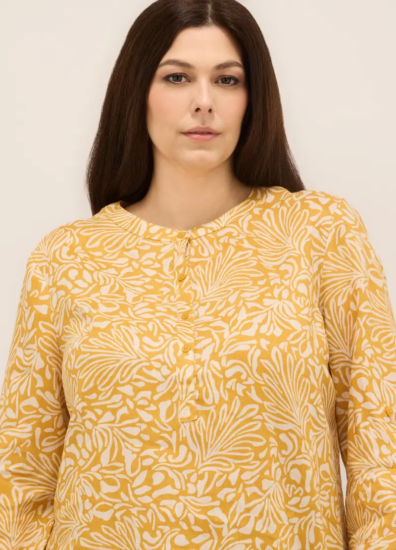 Upim, Blusa In Puro Lino Con Stampa Donna Curvy, Giallo limone, Taglia: S miniatura 2