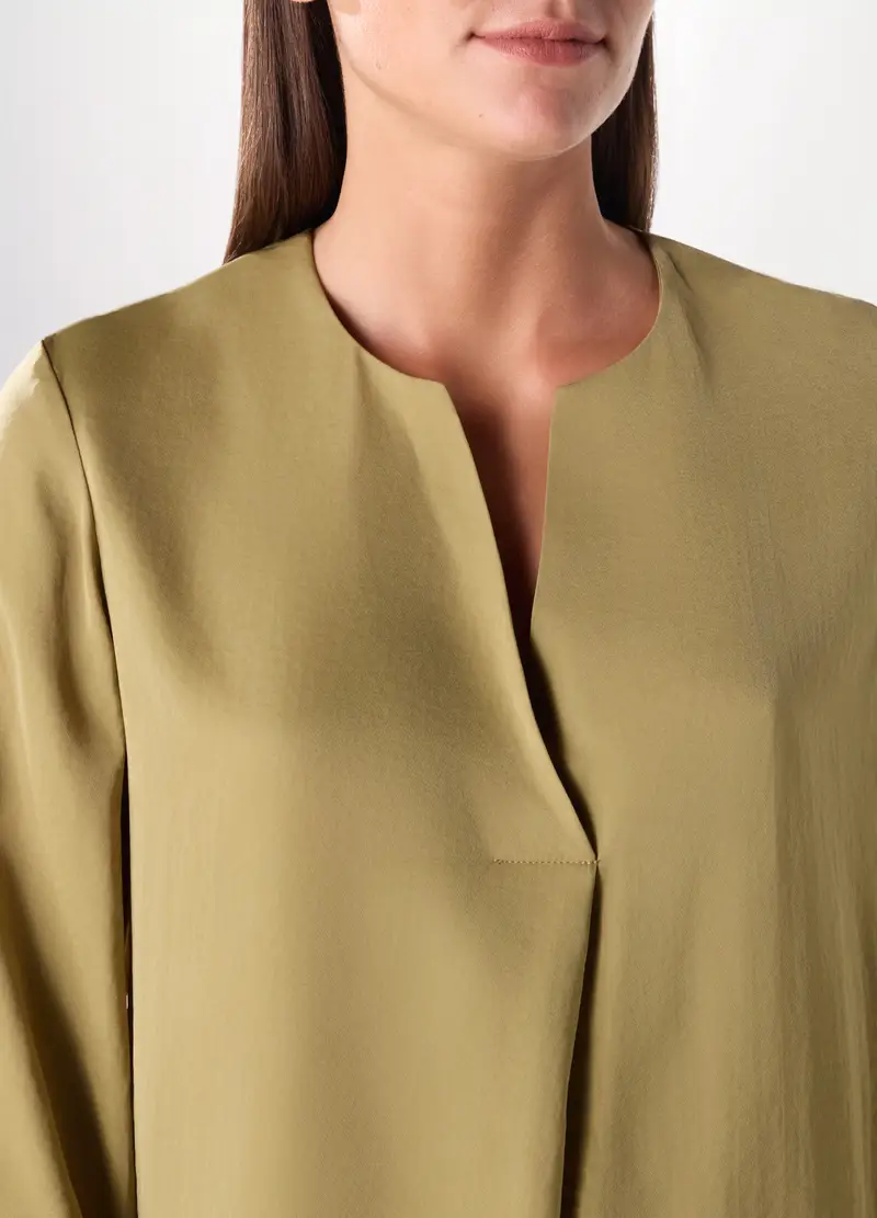 Blusa In Raso Donna, Verde chiaro miniatura 3