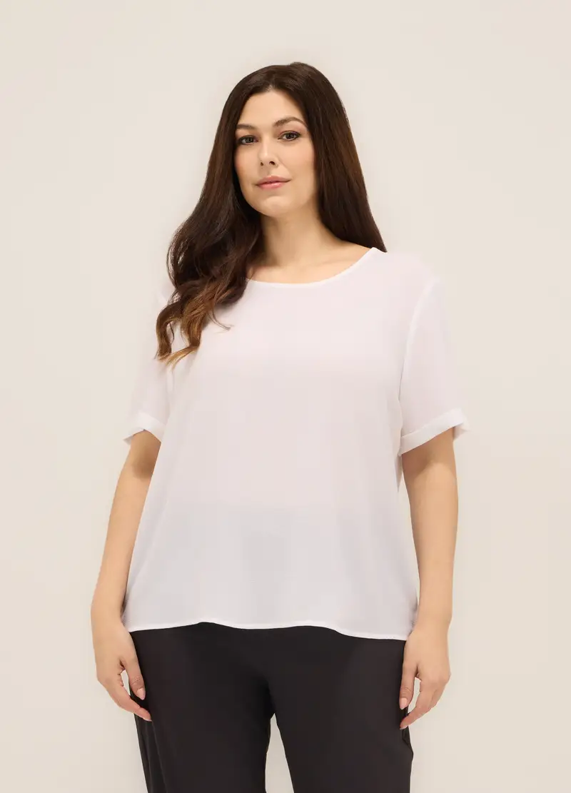 Upim, Blusa In Tinta Unita Donna Curvy, Bianco gesso, Taglia: S