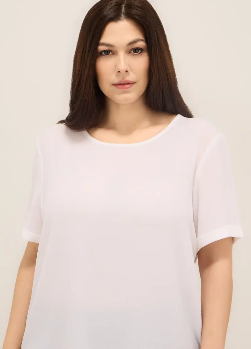 Upim, Blusa In Tinta Unita Donna Curvy, Bianco gesso, Taglia: S miniatura 2