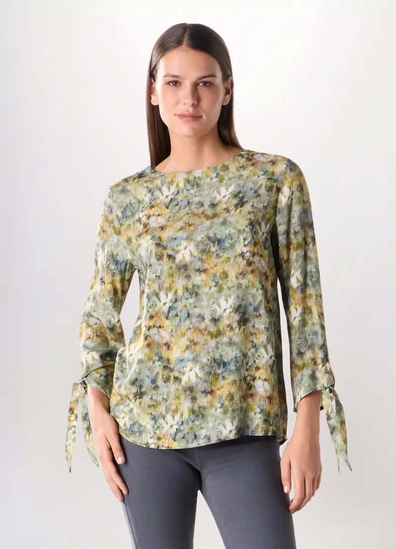 Blusa In Viscosa Donna, Verde oliva