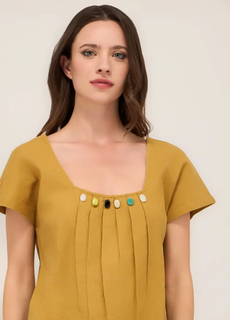 Upim, Blusa Misto Lino Donna, Verde pistacchio, Taglia: XS miniatura 2