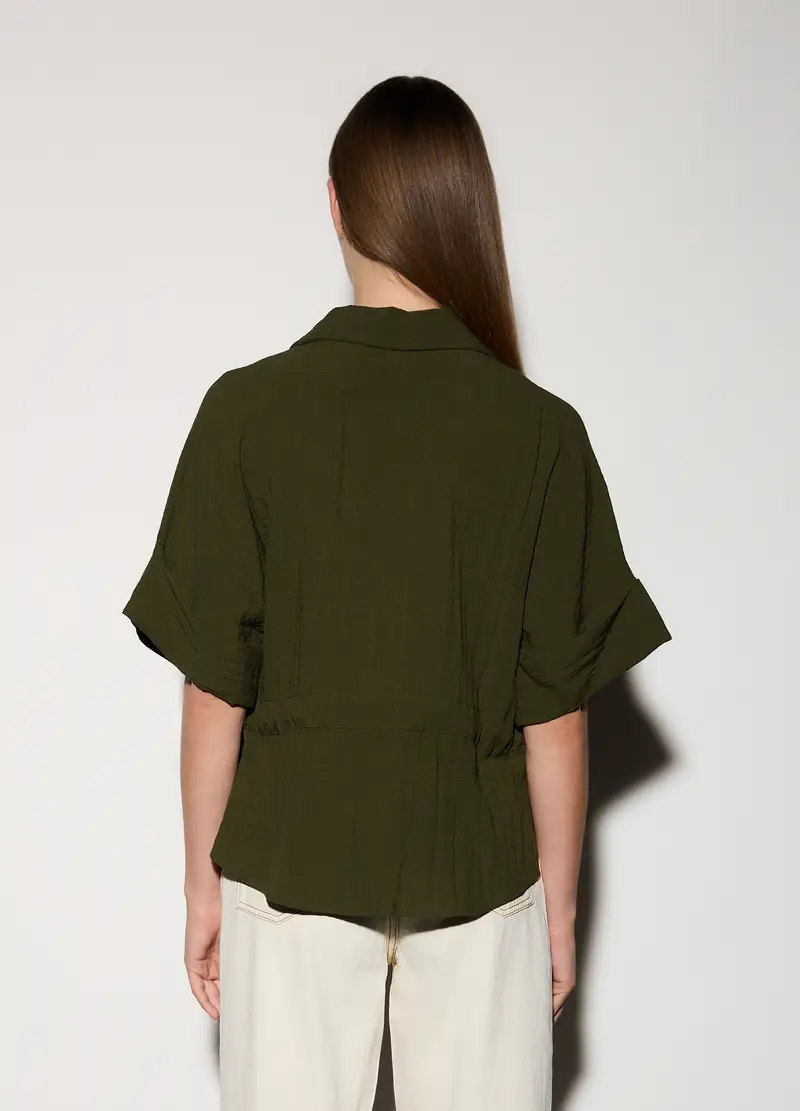 Blusa Misto Viscosa Donna, Unisex, Verde oliva miniatura 3