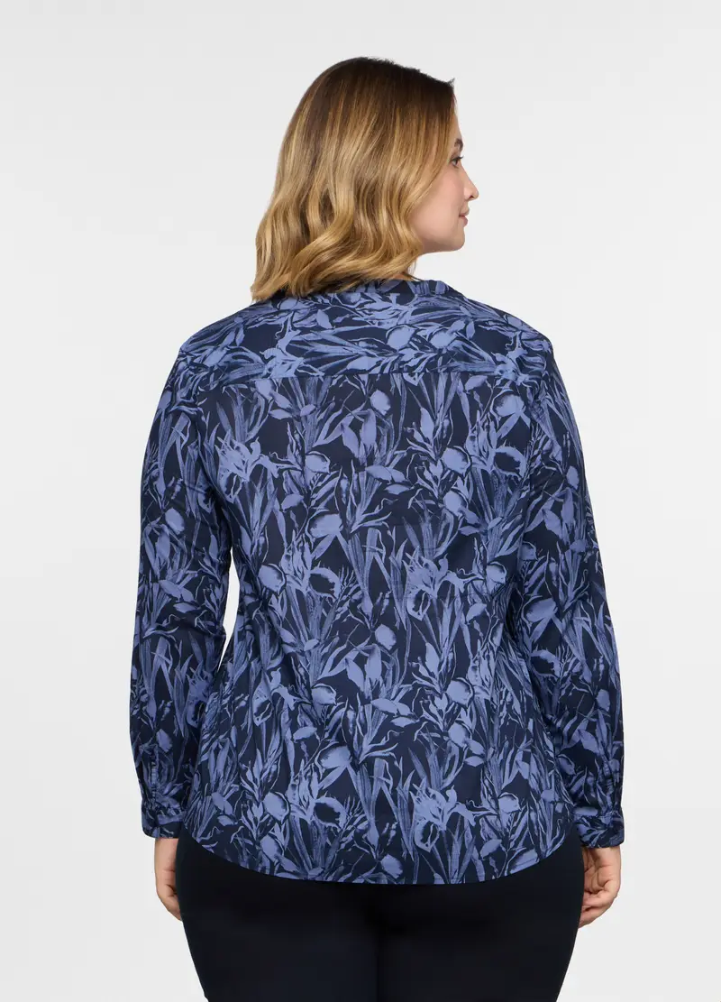 Blusa Regular Fit Con Scollo A V Donna Curvy, Blu chiaro miniatura 2