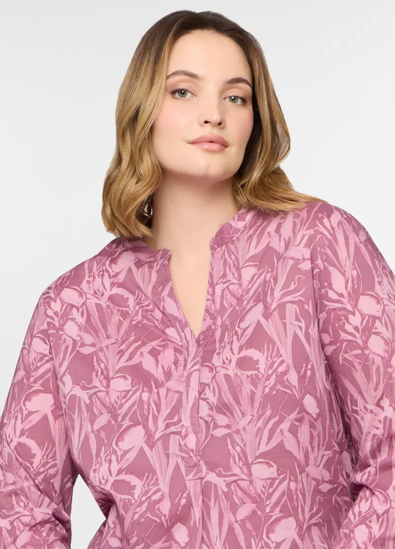 Blusa Regular Fit Con Scollo A V Donna Curvy, Rosa chiaro miniatura 3