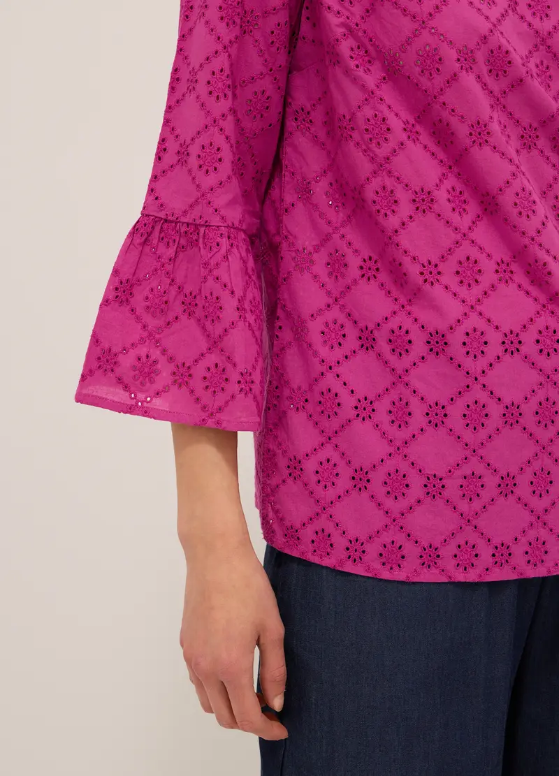 Upim, Blusa Ricamata In Puro Cotone Donna, Viola ciclamino, Taglia: S miniatura 2