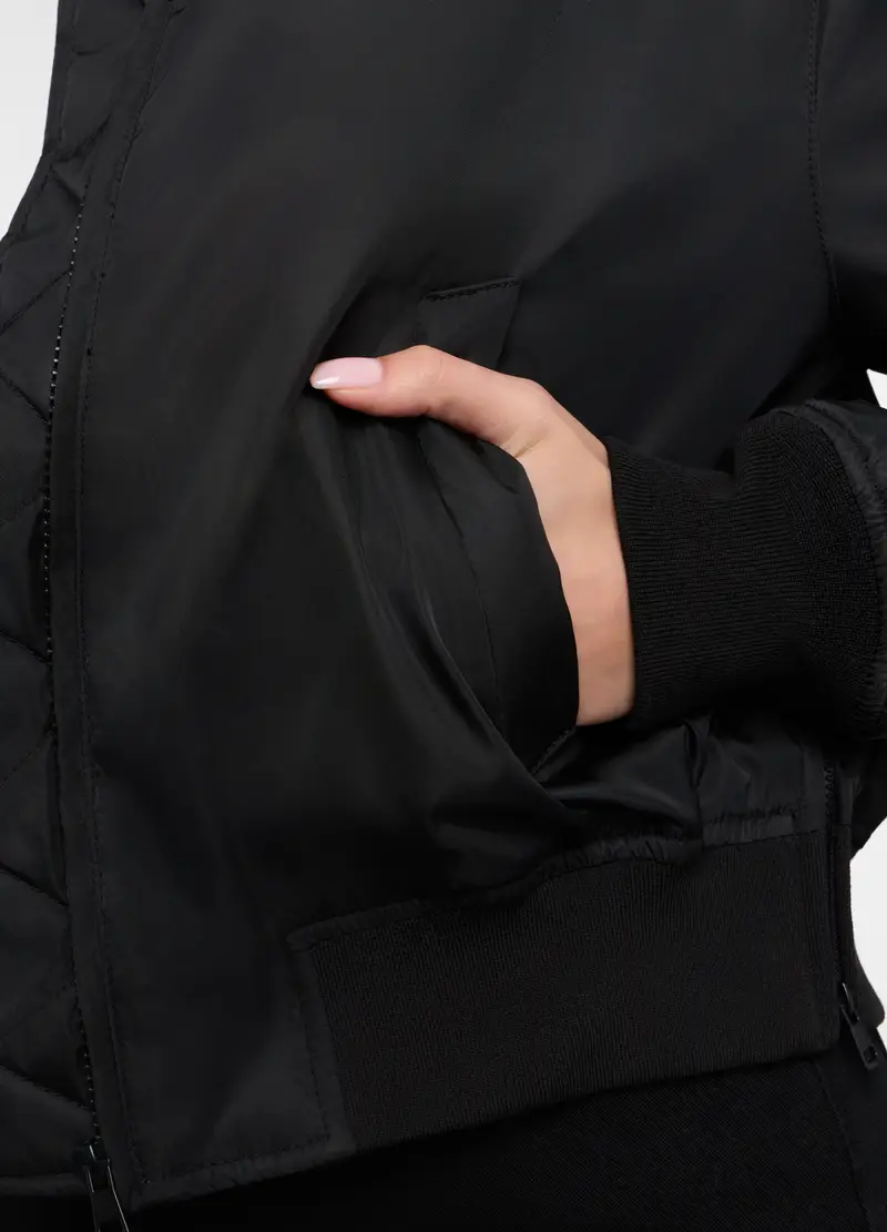 Bomber Imbottito Donna, Nero miniatura 3