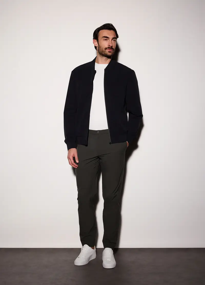 Bomber In Tessuto Tecnico Uomo, Blu scuro