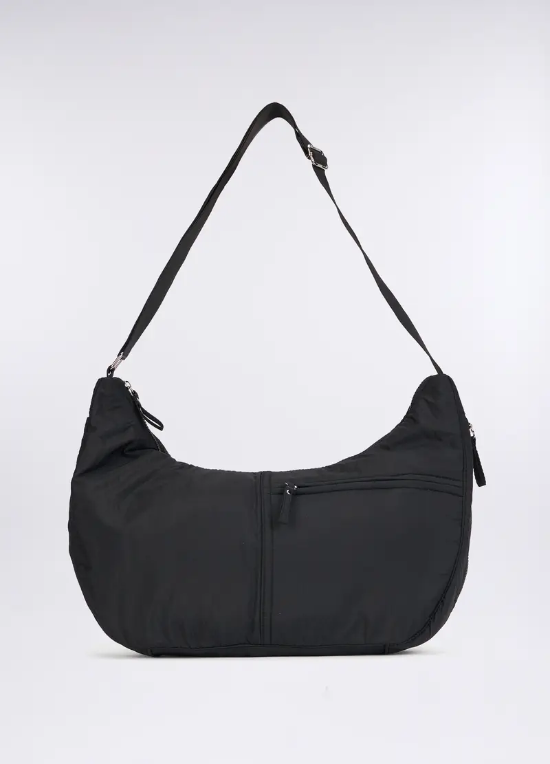 Borsa A Tracolla In Tessuto Donna, Nero