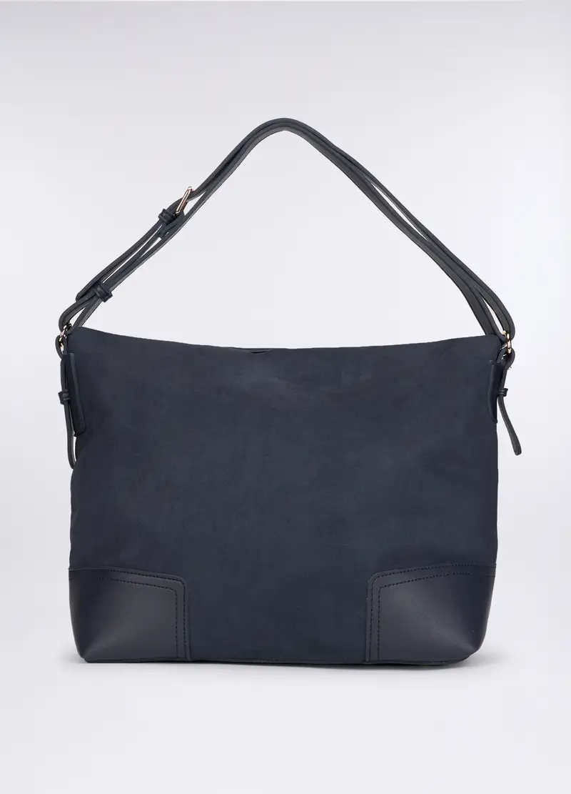 Borsa A Tracolla Scamosciata Donna, Blu navy